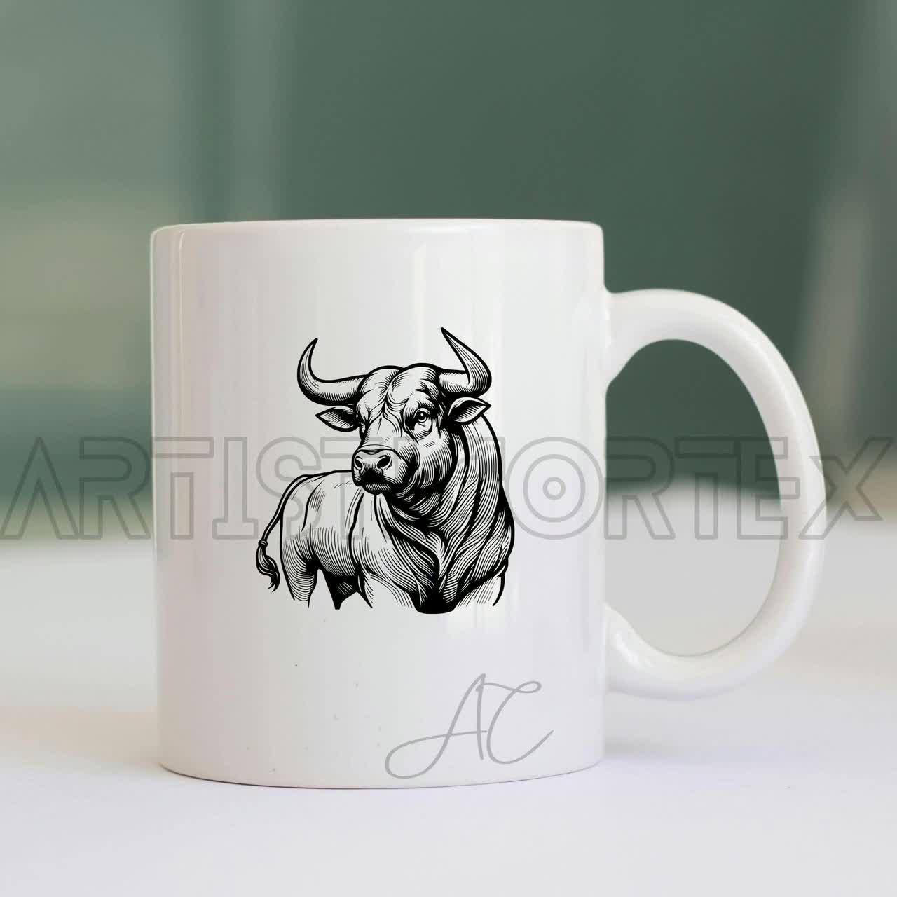 Hand Drawn Bull SVG Bundle: Clipart for Print & Engraving (digital